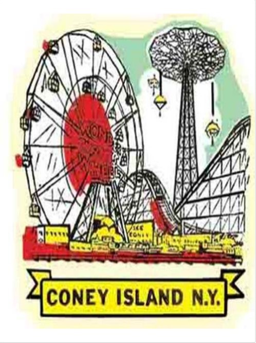 (image for) New York (10) Coney Island Vintage Vacation Sticker